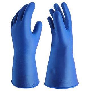 ถุงมือกันสารเคมี PVC TOWA สีน้ำเงิน รุ่น 774 ถุงมือพีวีซี ถุงมือป้องกันน้ำมัน จารบี สารเคมี กรด ด่าง