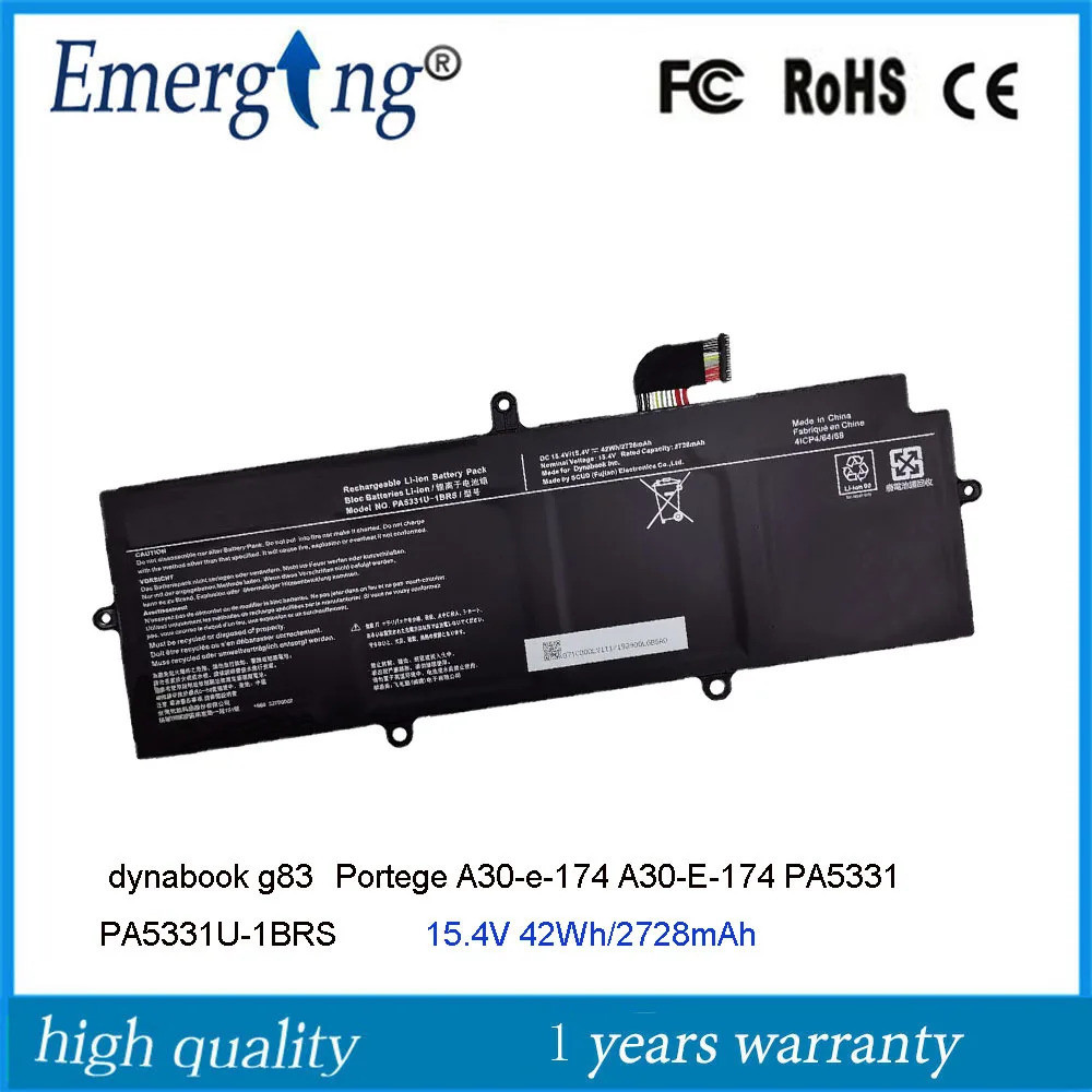 15.4V PA5331U-1BRS แบตเตอรี่แล็ปท็อปสำหรับ Toshiba Dynabook Portege A30-E Tecra A40-e1420 X30l-g-11r