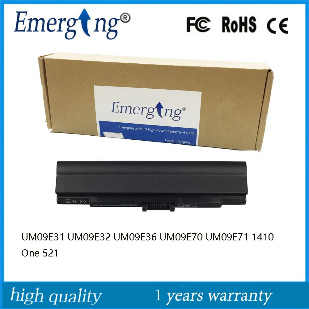 11.1V 4400Mah แบตเตอรี่แล็ปท็อปใหม่ UM09E31สำหรับ Acer Aspire One 521 752 Panthera 1410 1810T UM09E3