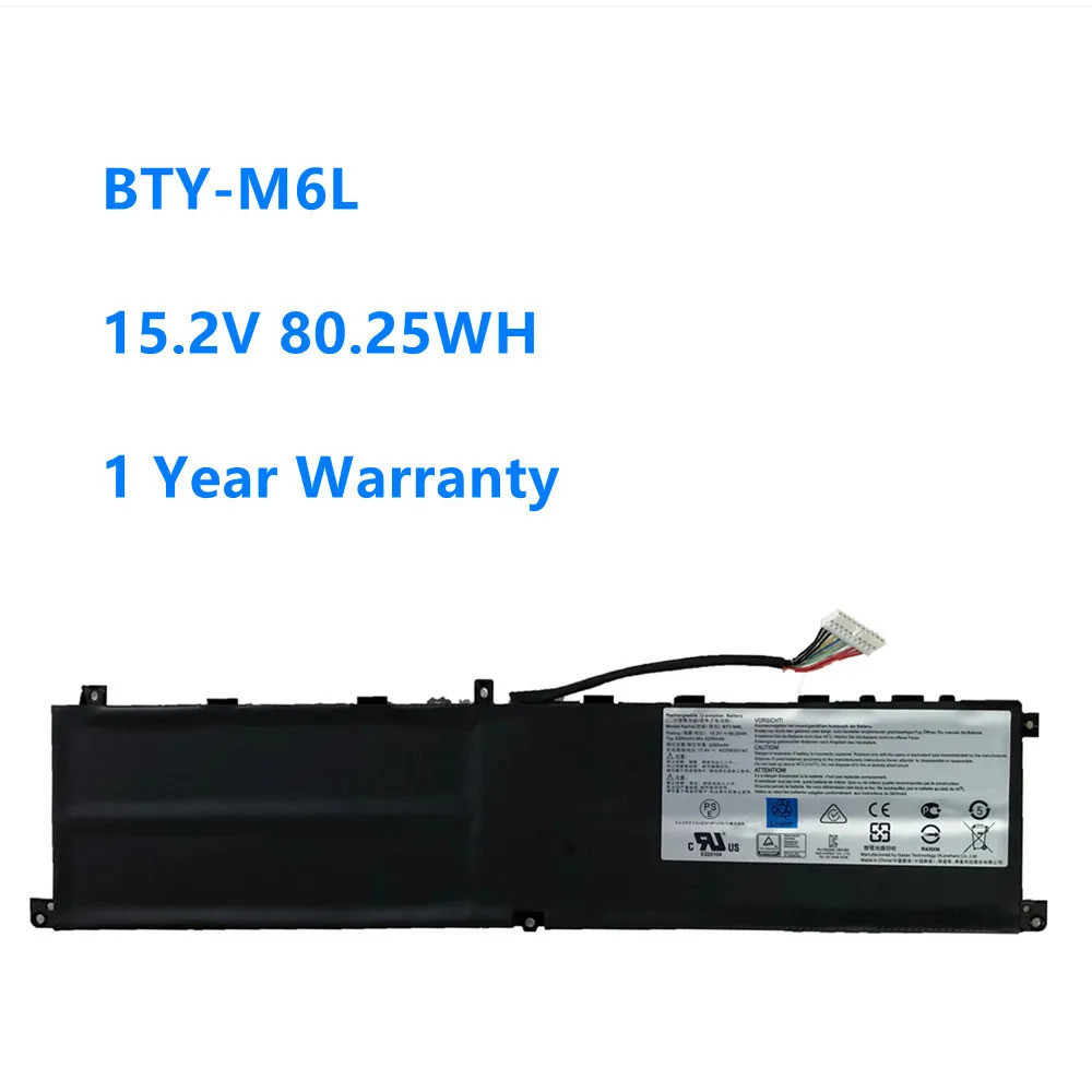 Laptop battery BTY-M6L 15.6 volts 80. 25w/5370 mAh for MSI GS65 8RF 8RE PS42 PS63 MS-16Q3 MS-16Q3 se