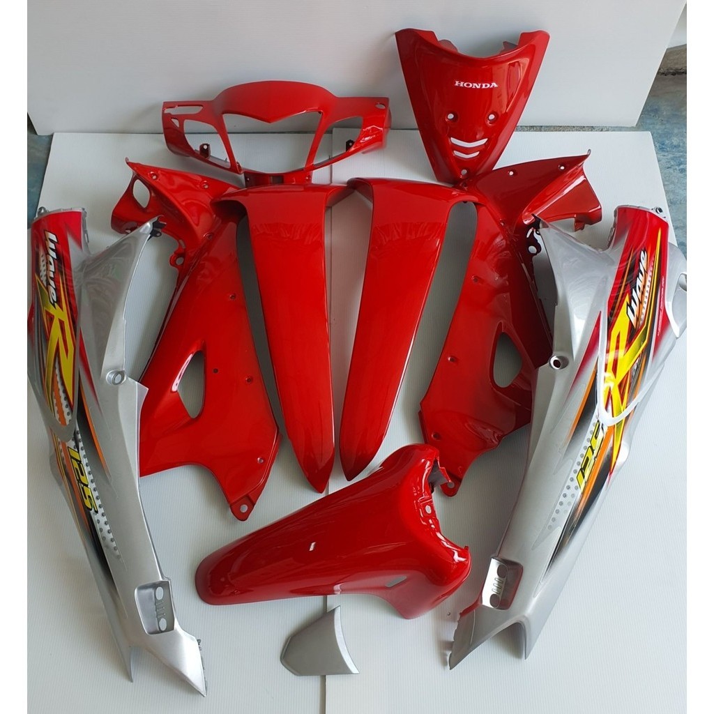 ชุดสี wave125R สีแดงเทา กุญแจนิราภัย พร้อมติดลาย ปี2005 แฟริ่ง เวฟ125r