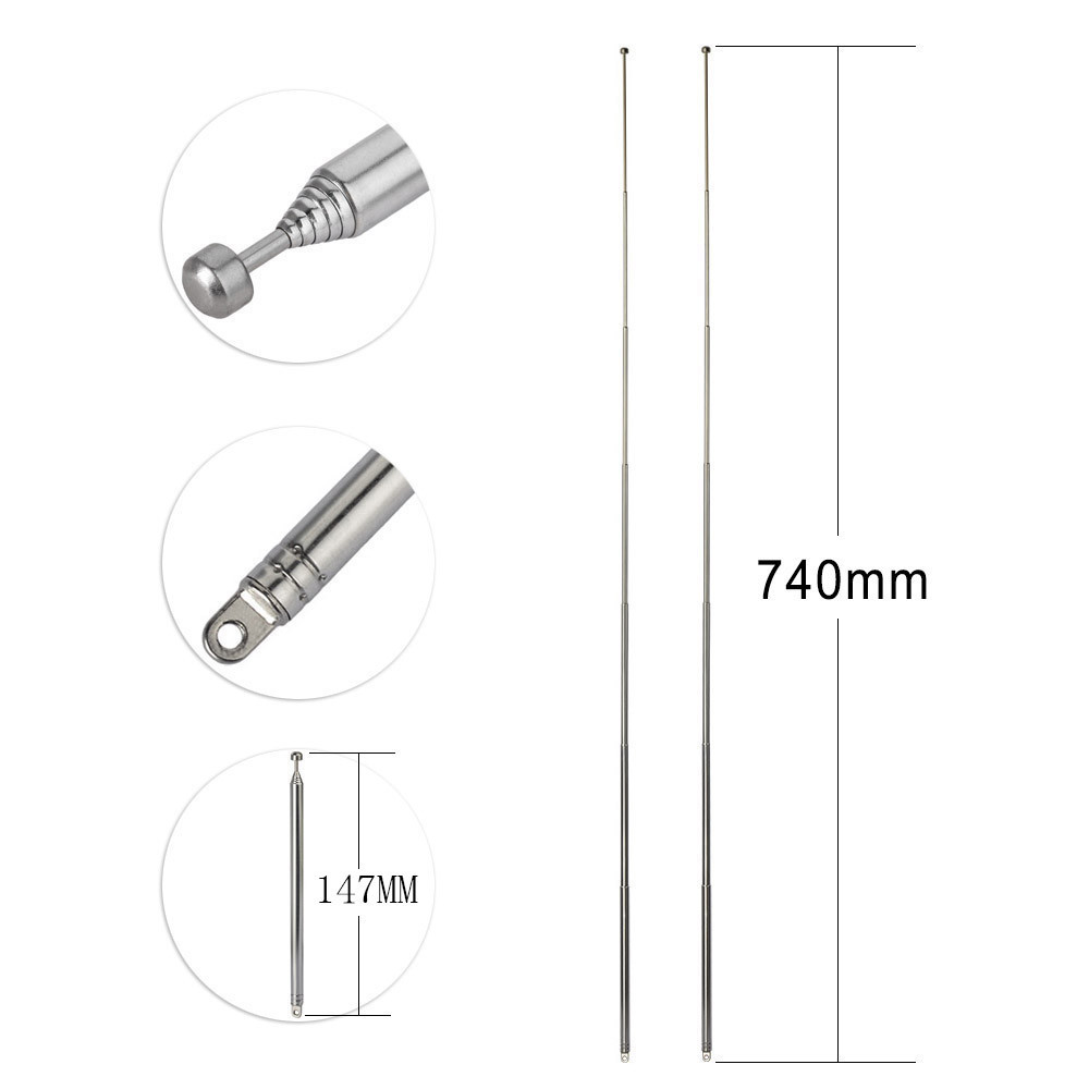 Bingfu 7 Sections Telescopic AM FM Antenna Portable Radio Antenna Replacement (2-Pack) for Home Ster