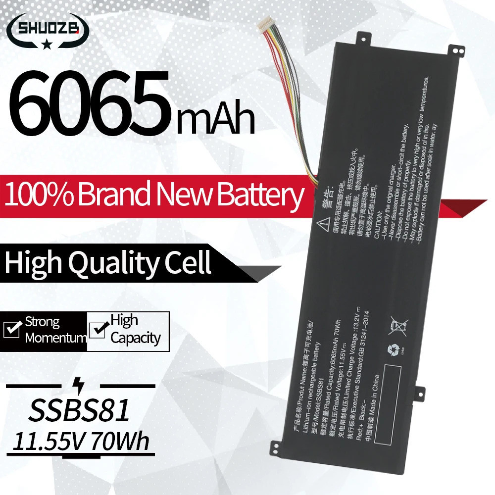 New SSBS81 Laptop Battery For Mechrevo 16 Pro Code01 2022 Edition 2023 R5 R7-6800H Tablet PC 16HD-5B