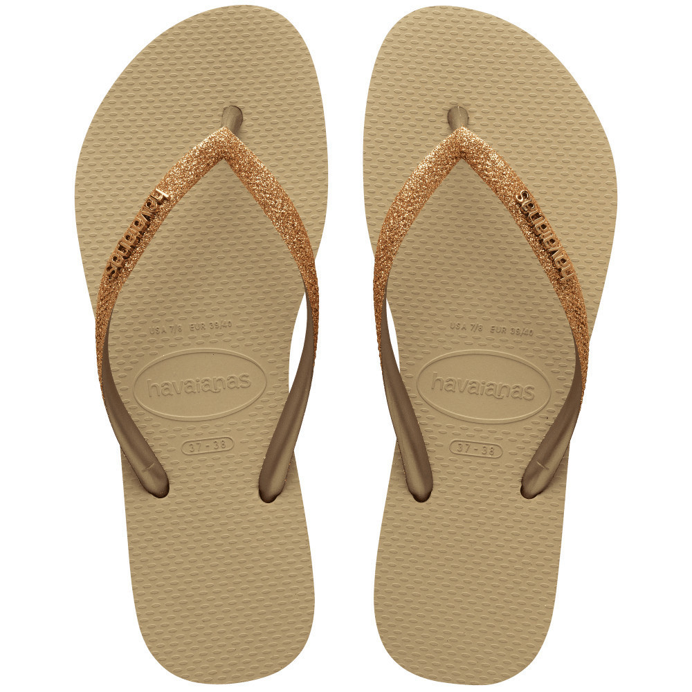 HAVAIANAS รองเท้าแตะผู้หญิง Slim Glitter II Flip Flops CREAM 41469759177F_H3CMXX
