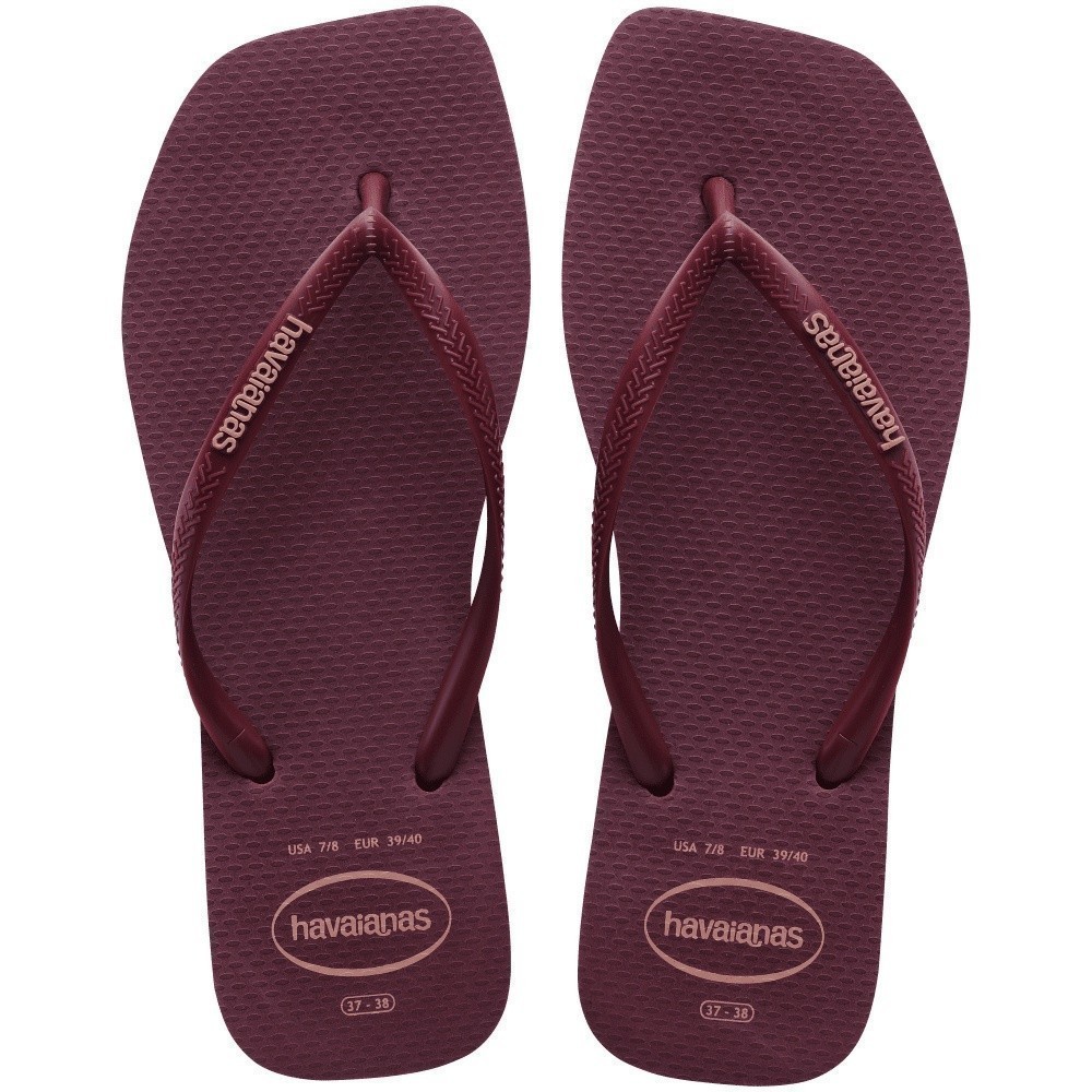 HAVAIANAS รองเท้าแตะผู้หญิง Slim Square Logo Pop Up PURPLE 41489595143F_F3PPXX