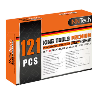 InnTech King Tools ชุดเครื่องมือ ประแจ ชุดบล็อก 121 ชิ้น ขนาด 1/4 นิ้ว 3/8 นิ้ว 1/2 นิ้ว ชุดประแจ รุ่นDKT-121PCS