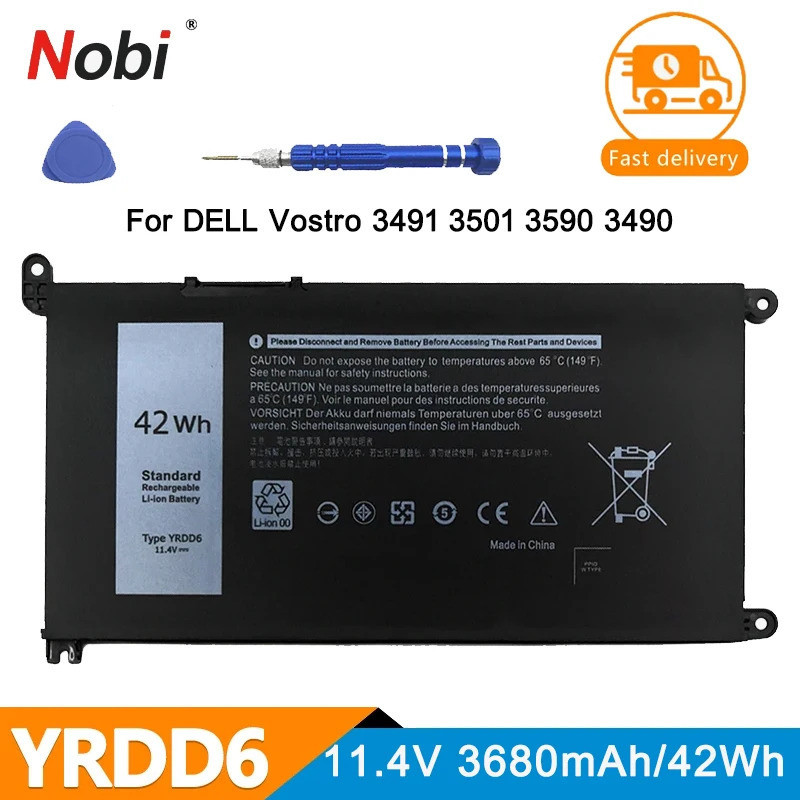 Nobi YRDD6แบตเตอรี่แล็ปท็อปสำหรับ Dell Vostro 5480 5481 5485 5491 5591 5593 3583 3310 2-In-1 3493 35