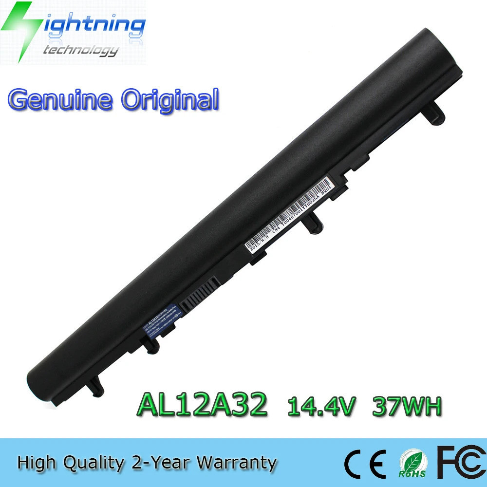 ใหม่ของแท้ AL12A32 14.4V 37Wh แบตเตอรี่แล็ปท็อปสำหรับ Acer Aspire V5 V5-431 V5-471 V5-571 V5-431G AL
