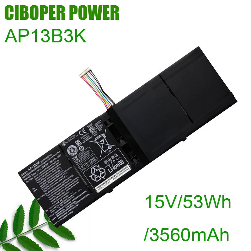 CP ของแท้แบตเตอรี่ AP13B3K 53Wh/3560MAh AP13B8K สำหรับ Aspire V5 R7 V5-573G V5-572P V5-472G V5-473G 