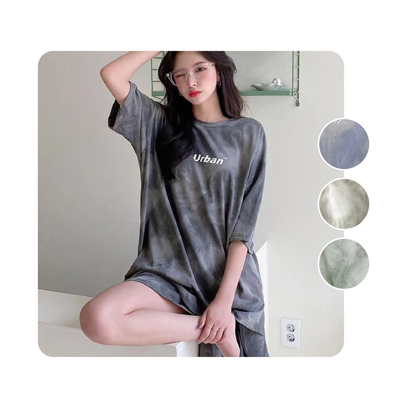 ชุดเซ็ทมัดย้อมลายหินอ่อน เสื้อ+กางเกง มีให้เลือก 4 สี L