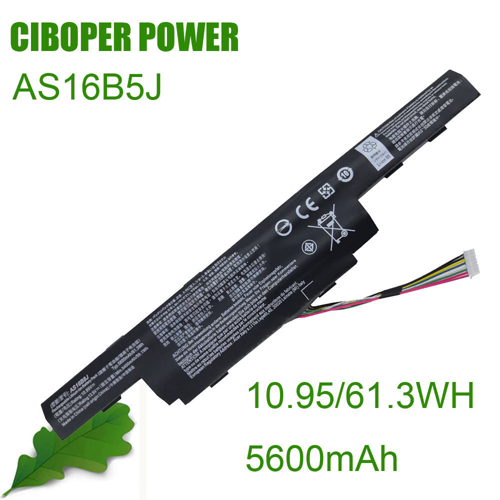 CP แบตเตอรี่แล็ปท็อป AS16B5J 10.95V/61.3WH/5600MAh สำหรับ Aspire E5-575G-53VG 75MD 5341 573G F5-573G