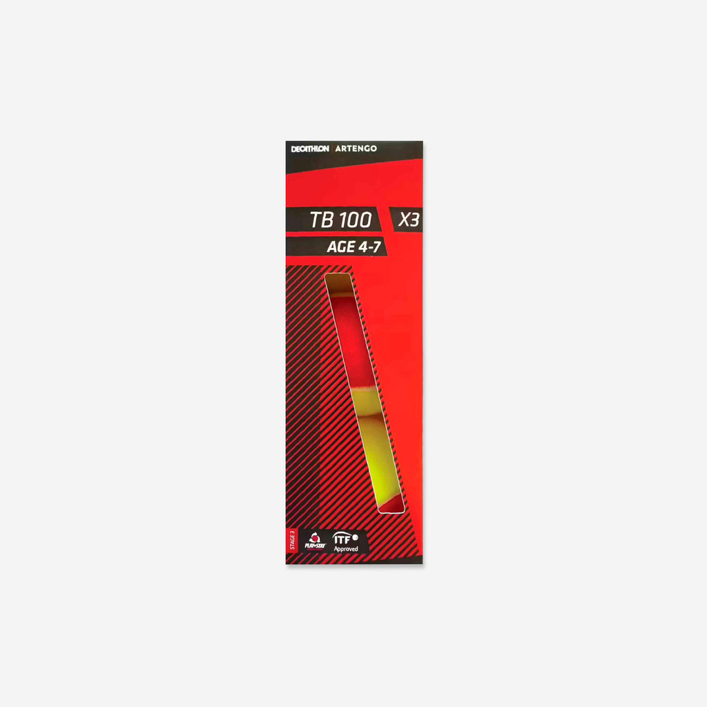 ARTENGO - ลูกเทนนิสรุ่น TB100 แพ็ค 3 ลูก (สีแดง) - Tennis Ball TB100*3 - Red