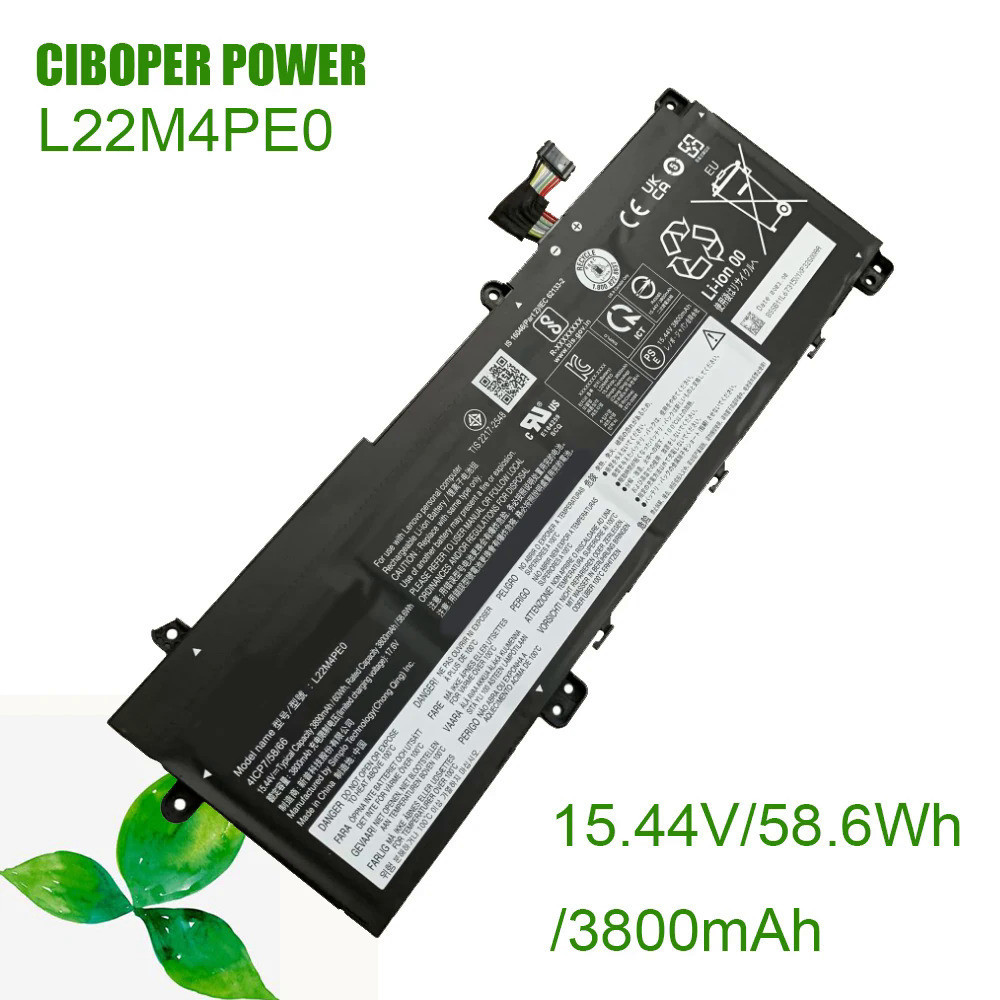 CP แบตเตอรี่แล็ปท็อป L22M4PE0 L22B4PE0 L22D4PE0 15.44V/58 .6wh/ 3800MAh เปลี่ยนแบตเตอรี่