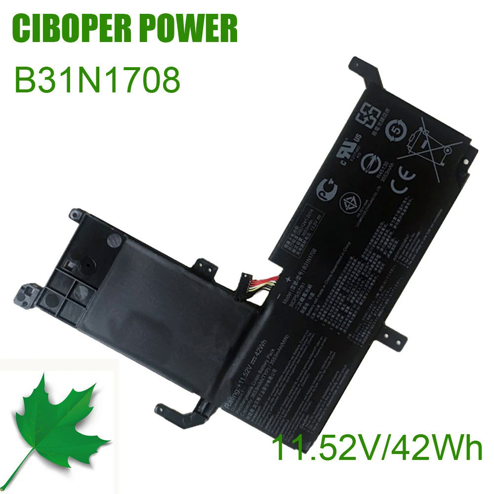 CP แบตเตอรี่แล็ปท็อป B31N1708 11.52V/42Wh 3ICP5/57/81สำหรับ VivoBook Flip TP510 TP510UA TP510UQ TP51