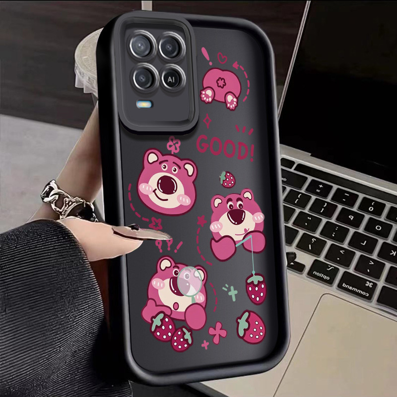 เคสสำหรับ OPPO A54 เคสซิลิโคนนิ่มลายหมีสตรอเบอรี่น่ารักใหม่เคสเค