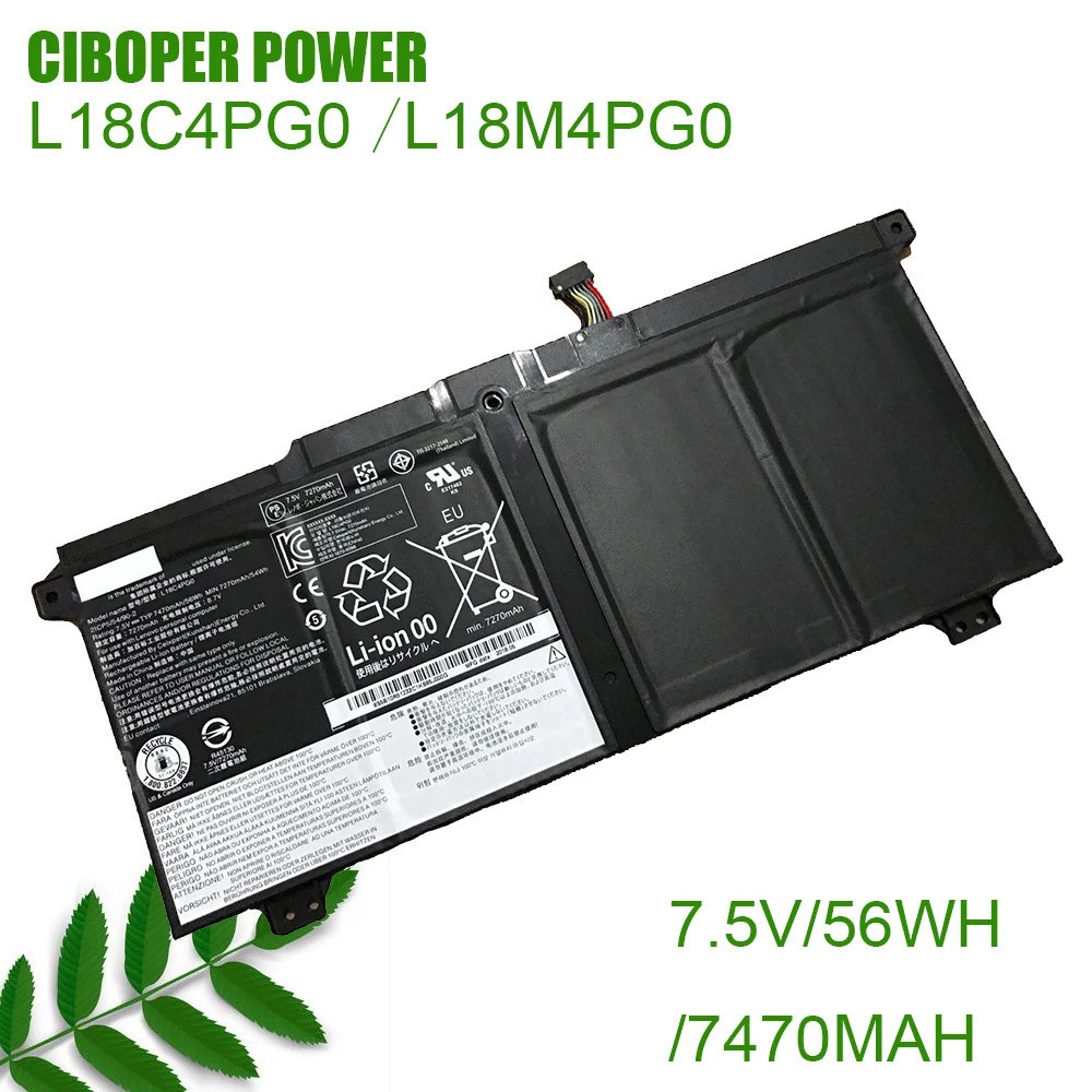 CP แบตเตอรี่แล็ปท็อปของแท้ L18C4PG0 7.5V/56WH/7470MAH L18D4PG0 L18L4PG0 L18M4PG0สำหรับโยคะ Chromeboo