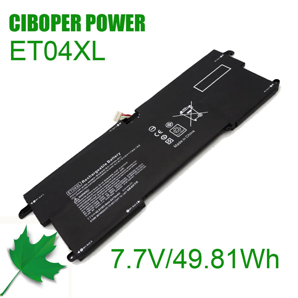 CP คุณภาพเดิมแบตเตอรี่แล็ปท็อป ET04XL 7.7V 49.81Wh สำหรับ HSTNN-IB7U 915030-171 X360 1020 G2, 915191