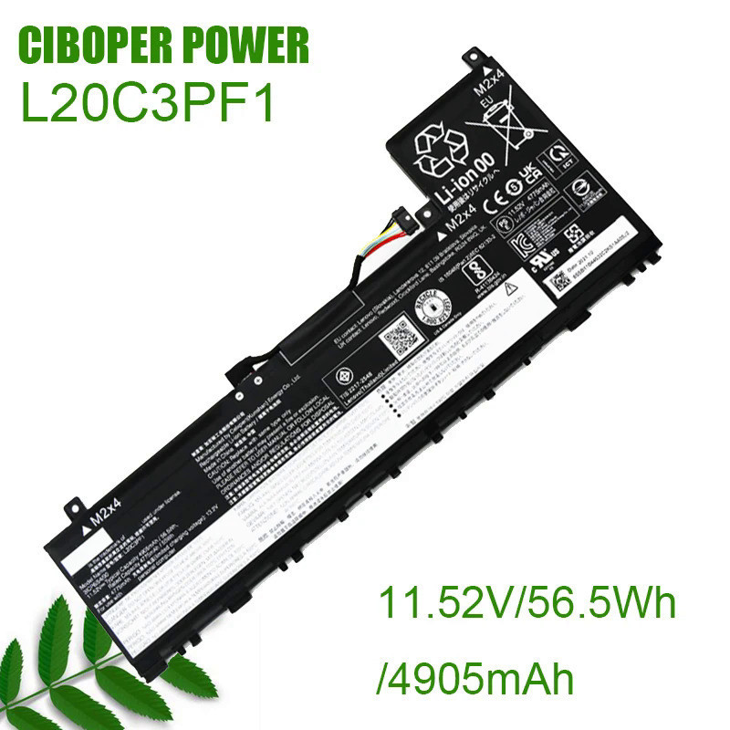 CP แบตเตอรี่แล็ปท็อปของแท้ L20C3PF1 11.52V/56 .5wh/ 4905MAh สำหรับ Air14 ACH 2021 Series L20M3PF1 L2