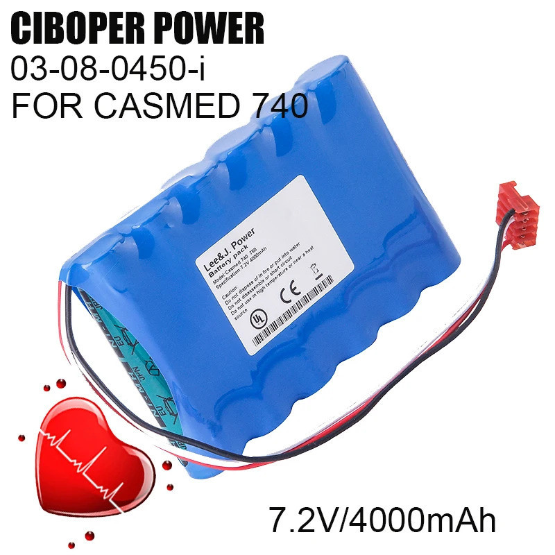 ชุดแบตเตอรี่ทางการแพทย์03-08-0450-i /Casmed 740 7.2V 4000MAh สำหรับ CASMED 740 750 940X CAS 740 740-