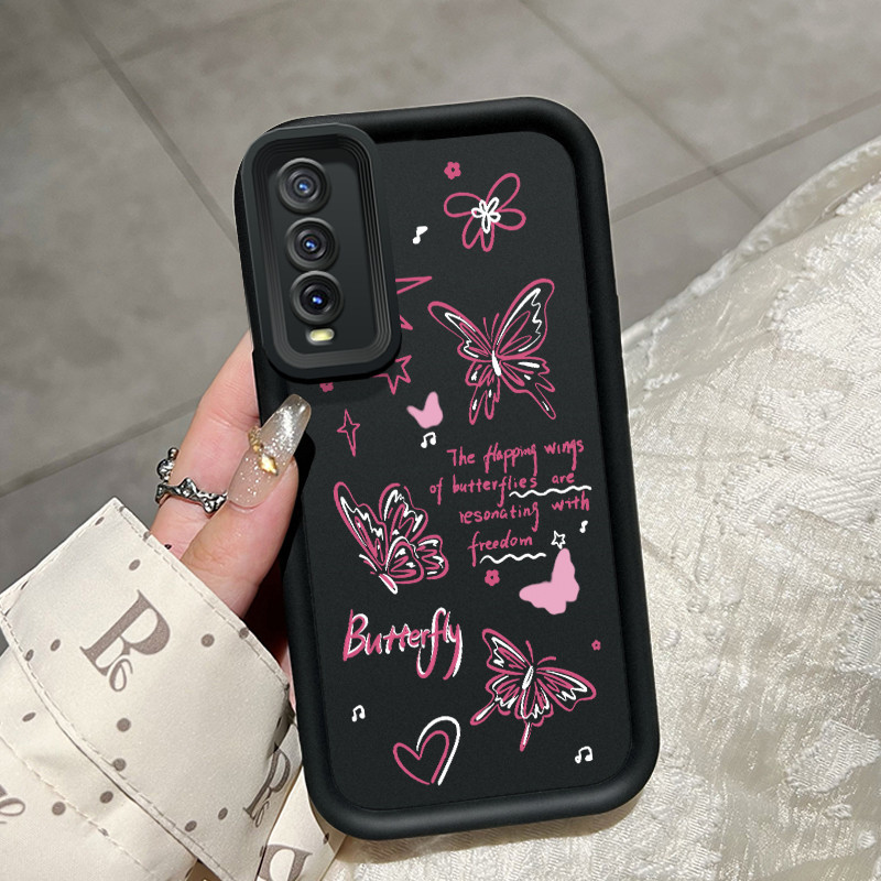 เคสสำหรับ VIVO Y20 Y20s Y20i Y20T Y12s Y12a Y30G Y11s เคสครอบป้องกันลูกผีเสื้อสวย
