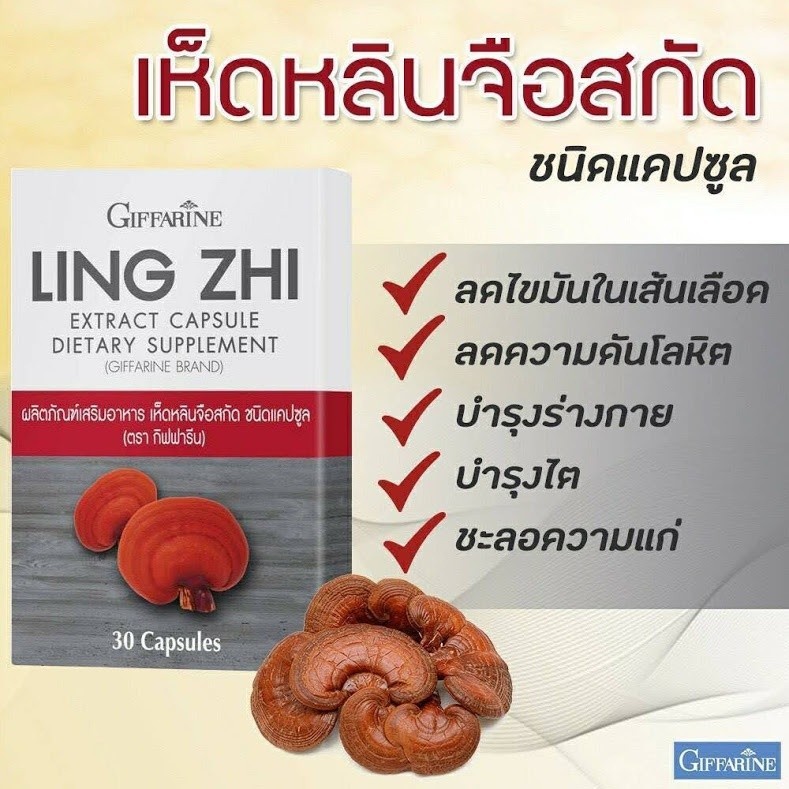 เห็ดหลินจือ ชนิดแคปซูล บำรุงไต บำรุงร่างกาย เห็ดหลืนจือแดงสกัด