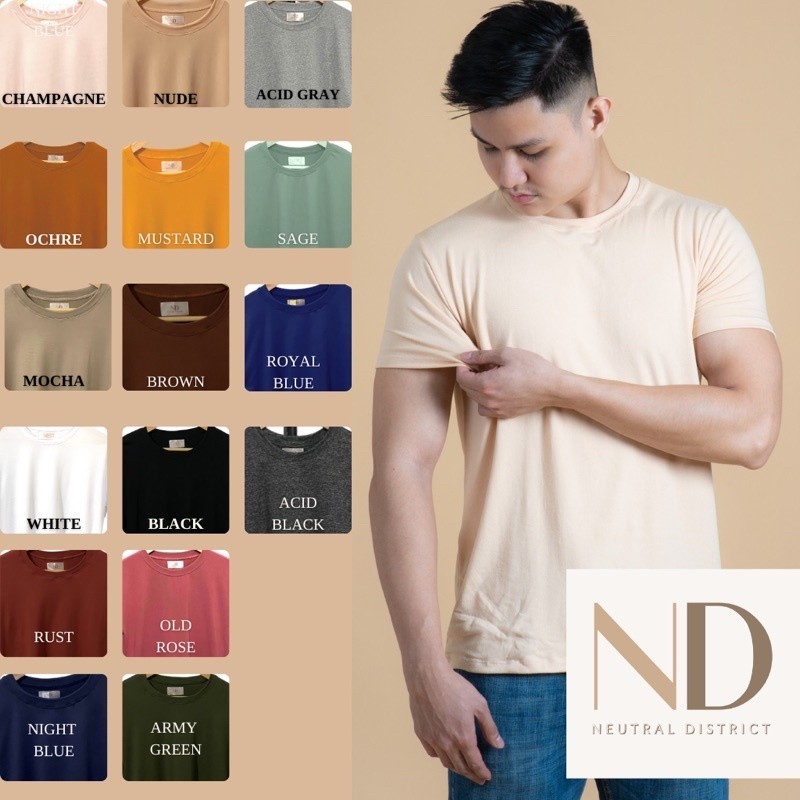 【COD】Neutral District  | Earth Tone  |Muscle Fit T Shirt | Plain T Shirt