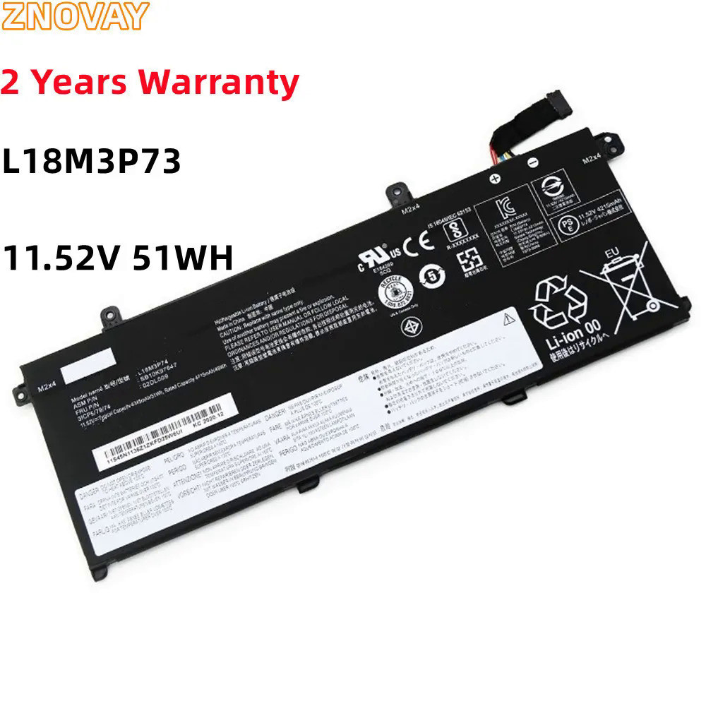 ZNOVAY L18L3P73 T495 L18M3P73 L18C3P71 11.52V 51Wh แบตเตอรี่แล็ปท็อปสำหรับ Lenovo ThinkPad T14 L18M3