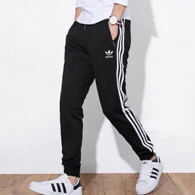 【COD】Jshop Cod Mens/unisex Jogger pants 3lines makapal tela