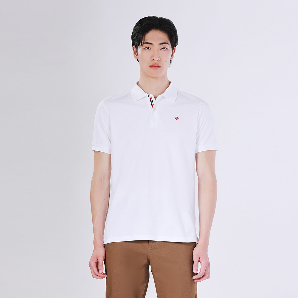 John Henry เสื้อโปโลผู้ชาย ทรงเข้ารูป รุ่น JH F324MPLSM61 - สีขาว