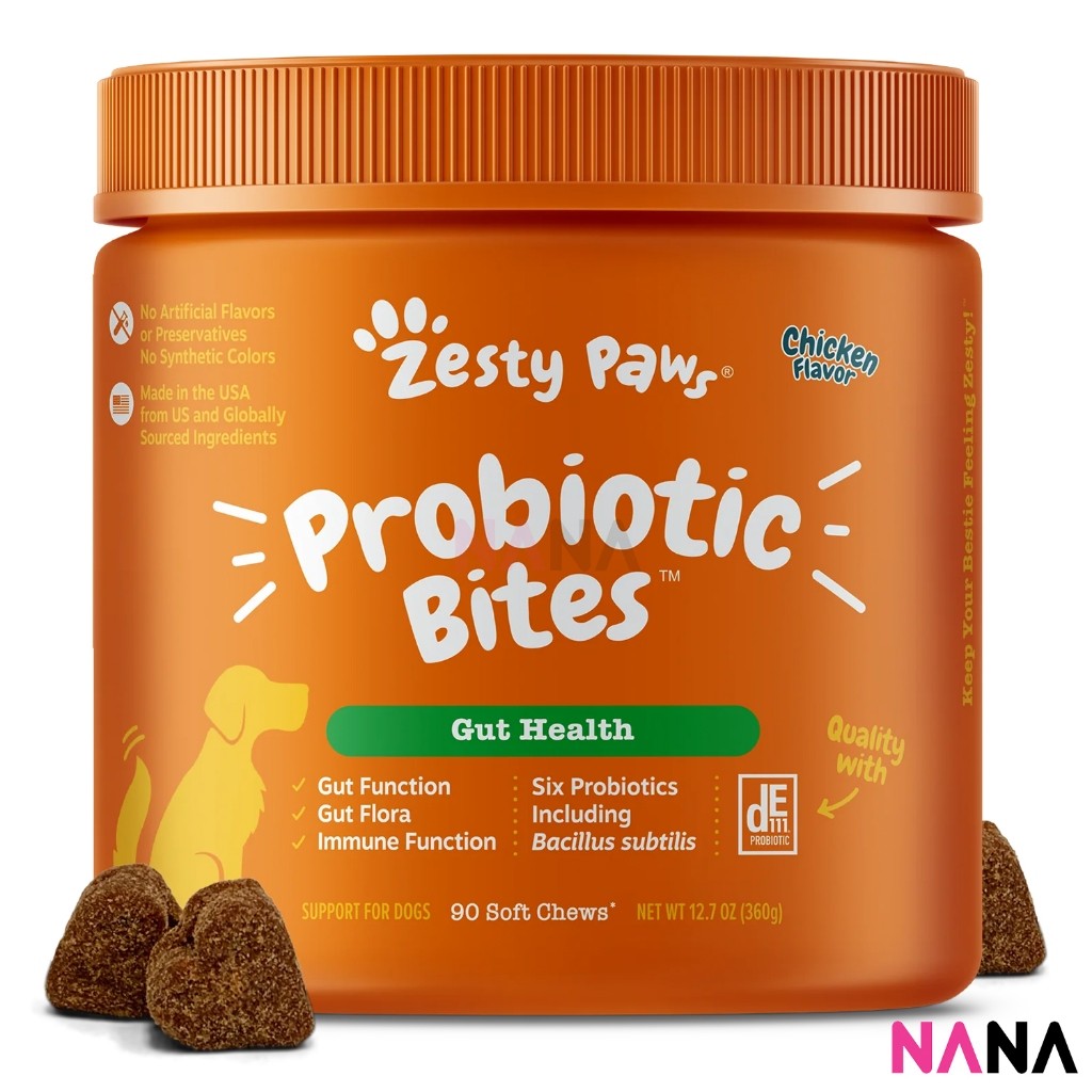 Zesty Paws Probiotic Bites - Chicken Flavor 90 Soft Chews (EXP:08 2026)