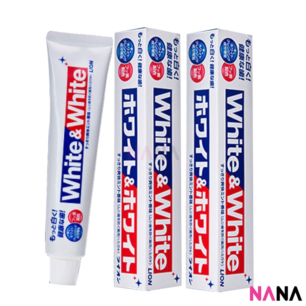 LION White & White Toothpaste (Clean Fresh Mint) 150g x 2pcs ยาสีฟันช่วยให้ฟันขาวสะอาด สูตรมิ้นต์สะอาดสดชื่น มี 2 ชิ้น