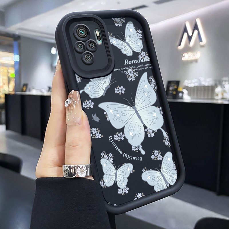 เคสสำหรับ Xiaomi Redmi Note 10 Redmi Note 10s Redmi Note 10 Pro POCO M5s เคสครอบผีเสื้อสวยป้องกันการตก