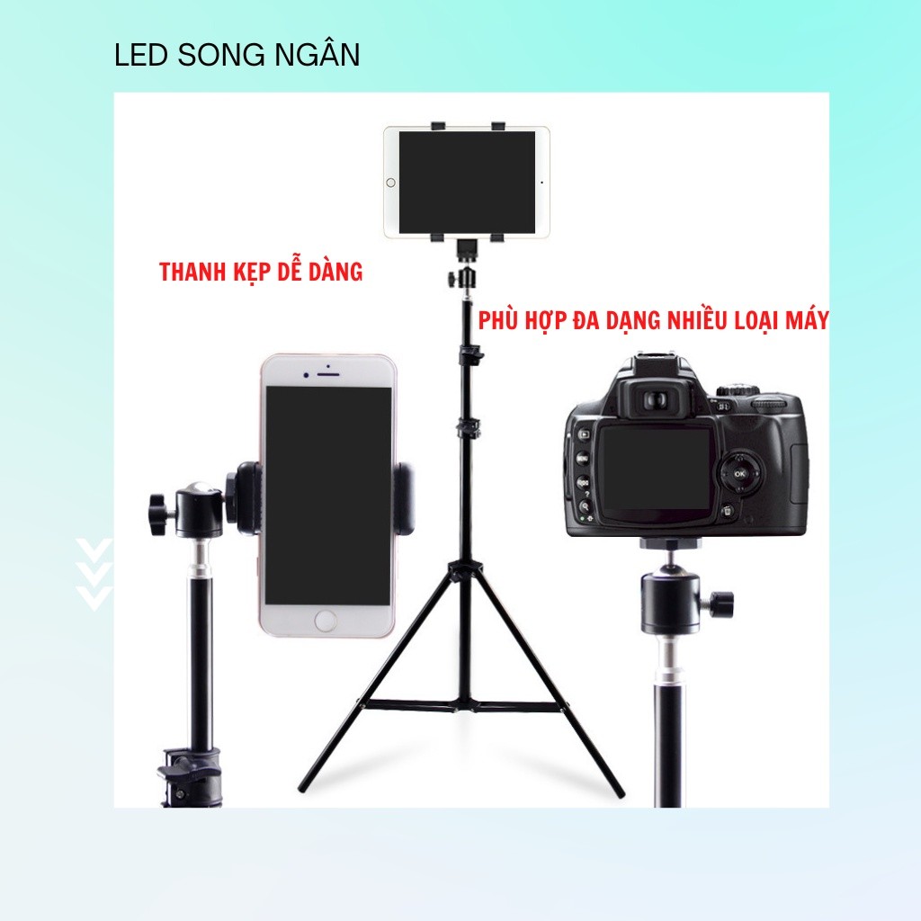 1/4 ขาตั้งไฟ Led stand ขาตั้งสำหรับไฟสตูดิโอ ชุดขาตั้งกล้องเซลฟี่ 210cm Tripod ขาตั้ง 2.1เมตร ไฟสตูดิโอ ไฟLed ขาตั้งไฟ