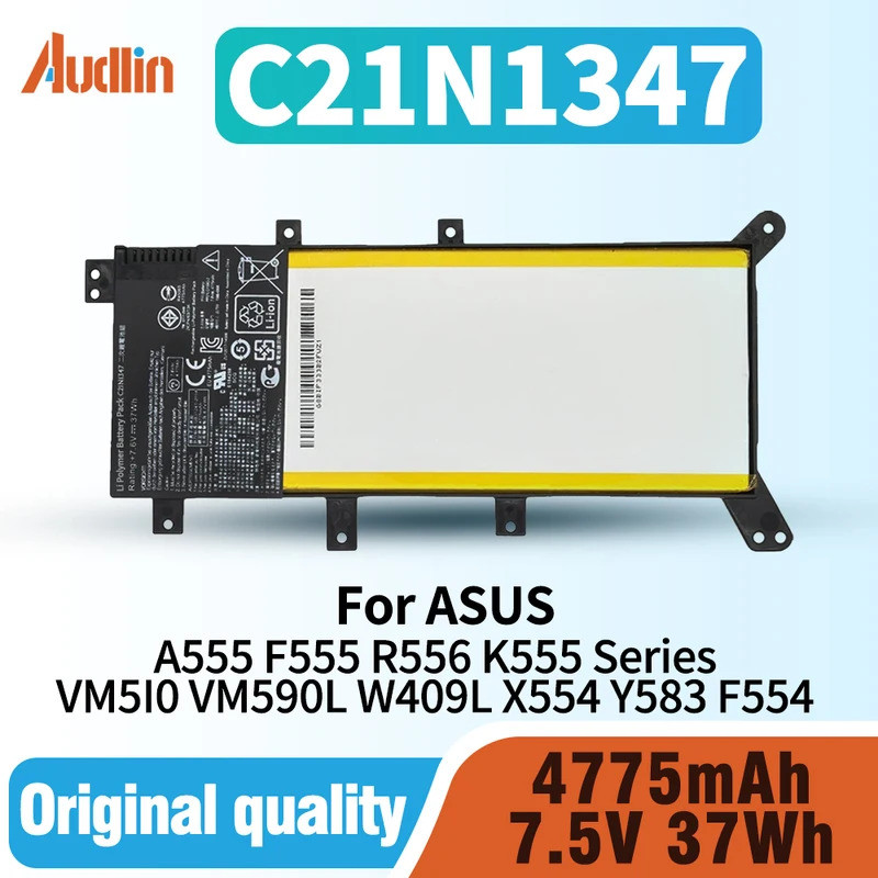 แบตเตอรี่แล็ปท็อป C21N1347สำหรับ Asus X555 F555 X555LA X555LD K555LD A555L K555L Y583LD W519LD R556L