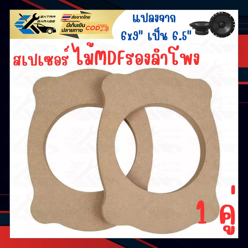 1คู่ ไม้รองลำโพง สเปเซอร์รองลําโพง แปลงจาก6x9นิ้วเป็น6.5นิ้้ว หนา 15mm. วงไม้รองลำโพง สเปเซอร์ลําโพง 6x9" [EG-016-0004]