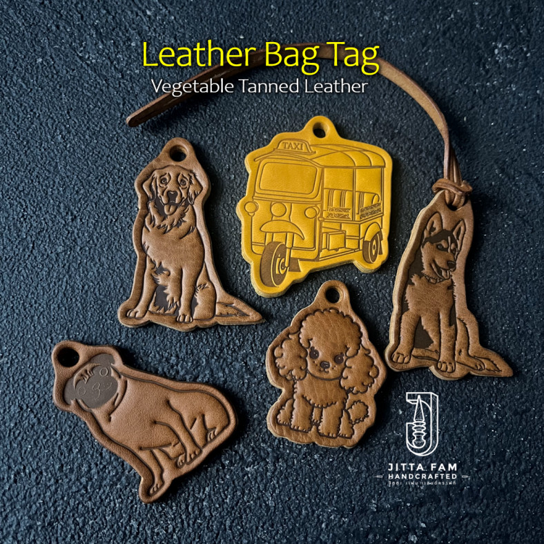 แท็กแขวนกระเป๋าหนังแท้ Leather Luggage Tag, Animals