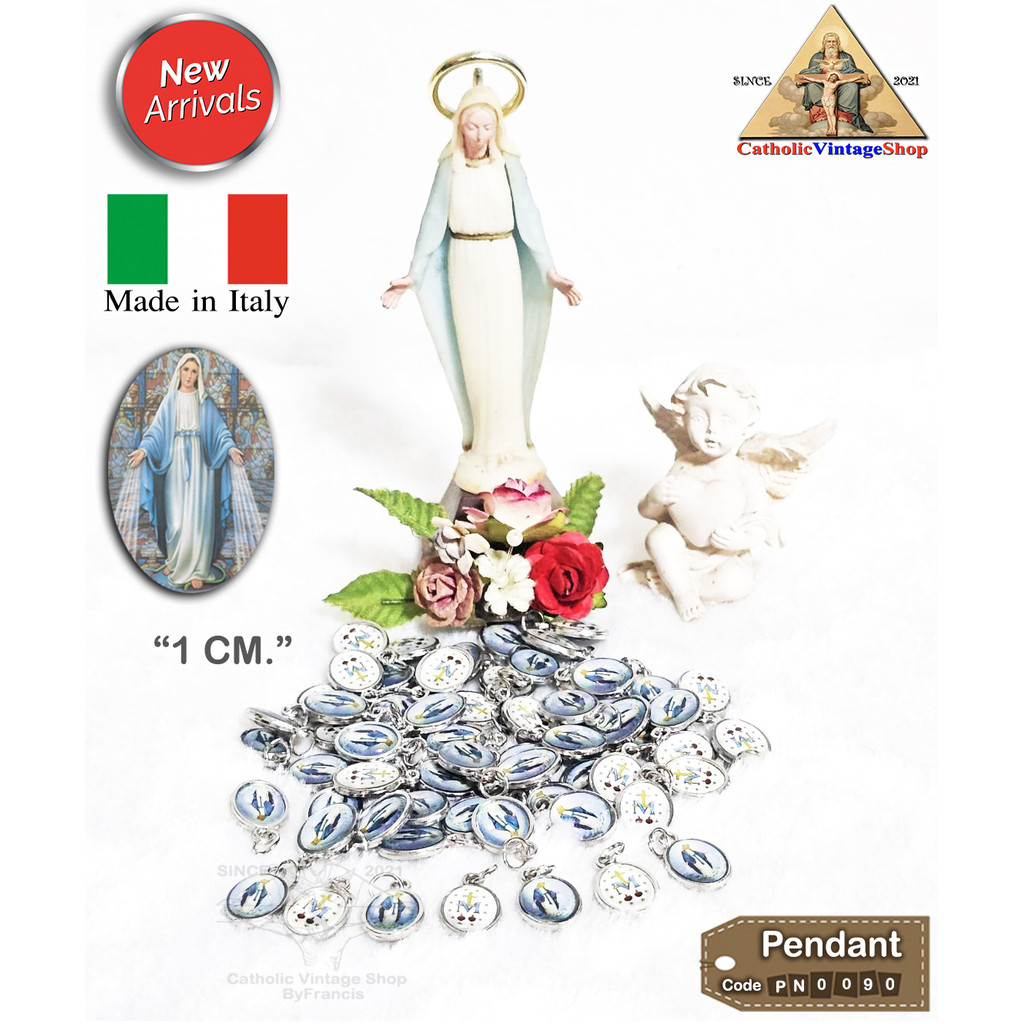 จี้สร้อย โลหะ พระแม่มารีย์ แม่พระเหรียญอัศจรรย์ จี้สร้อย อิตาลี Catholic คาทอลิก ITALY#PN0090