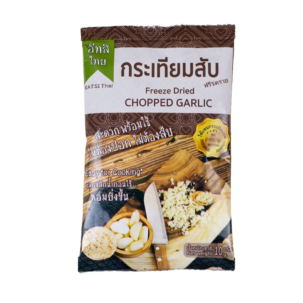 ช็อปเลย 🐓 EATSI THAI FREEZE DRIED GARLIC 15G. 🐬 อีทสิไทย ผงกระเทียมสับ 15 กรัม 🐢 เครื่องปรุงและเครื่