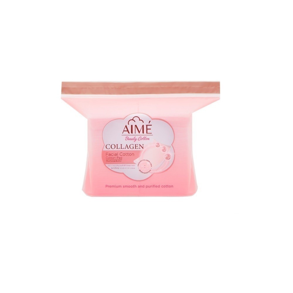 Aime Collagen Cotton Pad 60Pcs. เอเม่สำลีแผ่นคอลลาเจน 60แผ่น