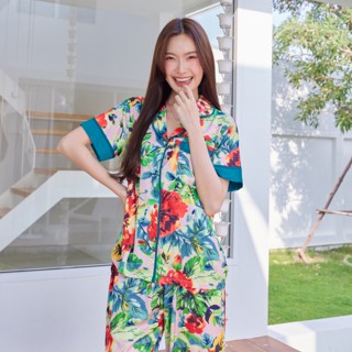 ชุดนอน Muslin pajamas [ โค้ด MUSSEP130 ลด 130 ฿] ชุดนอน  ซาติน Silk Satin ผ้านุ่มลื่น ใส่สบาย ( รุ่น T1068,N1068,L1068)