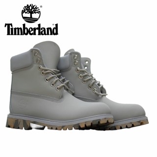 Timberland Nubuck รองเท้าบูทหนัง ข้อสูง กันความเมื่อยล้า สีเทา สไตล์คลาสสิก ใช้งานกลางแจ้ง ไซซ์ 36-46