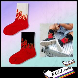 ถุงเท้าเด็ก ลายไฟ ขนาด Free Size Fire Socks_C25