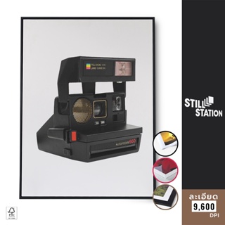 โปสเตอร์วินเทจ Polaroid 600 Land Camera พร้อมกรอบ รูปติดผนังแต่งบ้าน ภาพตกแต่งห้องสไตล์เรโทร