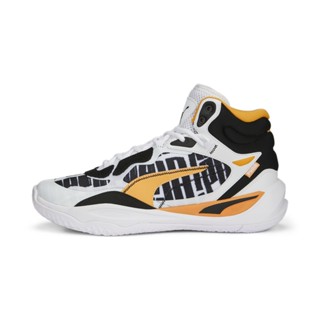 PUMA BASKETBALL - รองเท้าบาสเก็ตบอล Playmaker Pro Mid Block Party สีขาว - FTW - 37832801