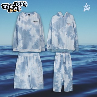 Urthe - ชุดเซ็ต เสื้อฮู้ดดี้ แขนยาว กันหนาว รุ่น BLUE BLEACHED SET