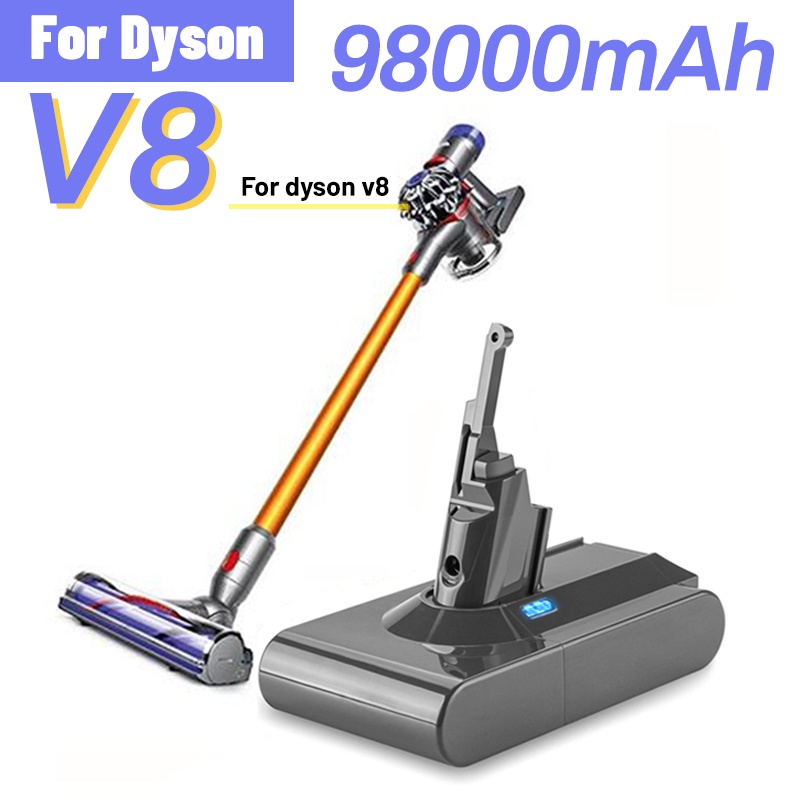 Dyson V8 21.6โวลต์98000มิลลิแอมป์ชั่วโมงเปลี่ยนแบตเตอรี่สำหรับ Dyson V8สัมบูรณ์สายฟรีเครื่องดูดฝุ่นม