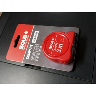 ตลับเมตร SOLA NO.50500231 Compact CO 3 ME - SB short tape, 16 mm EC-class 2, mm/inch, on SOLA-card, 6 pcs