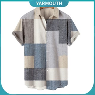 Yyr_ เสื้อเชิ้ต พิมพ์ลายเรขาคณิต สําหรับผู้ชาย