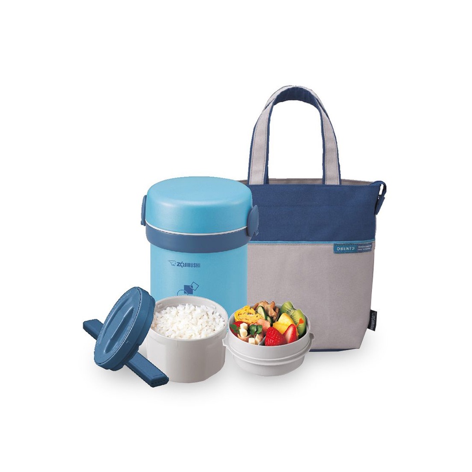 ZOJIRUSHI - ปิ่นโตสูญญากาศ+กระเป๋า SL-MEE07-AB สีฟ้า 0.63L.
