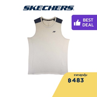 Skechers สเก็ตเชอร์ส เสื้อยืดแขนกุดผู้ชาย Men Performance Running Sleeveless Tee - SP22Q4M410-00JA